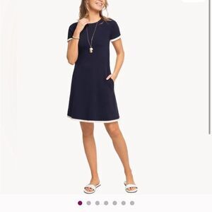 Spartina 449 Island Fringe Navy Dress Small NWT